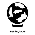 Earth globe icon vector isolated on white background, logo concept of Earth globe sign on transparent background, black filled Royalty Free Stock Photo
