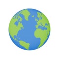 Earth globe icon. Vector world planet map illustration Royalty Free Stock Photo