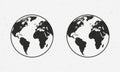 Earth globe icons isolated on white background. Flat Earth icon. Simple world map. Vector illustration Royalty Free Stock Photo