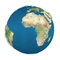 Earth globe, isolated on white