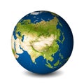 Earth globe isolated on whitebackground. Satellite view focused on Asia. Elements of this image furnished by NASA Royalty Free Stock Photo