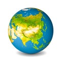 Earth globe isolated on whitebackground. Satellite view focused on Asia. Elements of this image furnished by NASA Royalty Free Stock Photo