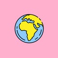 Earth globe line icon Royalty Free Stock Photo