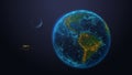 Earth globe low poly art illustration