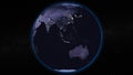 Earth globe by night focused on South Asia and Australia Royalty Free Stock Photo