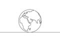 Earth globe one line drawing of world map vector illustration minimalist design of minimalism isolated on white background Royalty Free Stock Photo