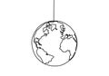 Earth globe one line drawing of world map vector illustration minimalist design of minimalism isolated on white background Royalty Free Stock Photo