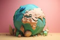Earth globe paper. Generate Ai