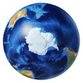 Earth globe 3d illustration. Antarctic view Royalty Free Stock Photo