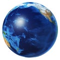 Earth globe 3d illustration. Pacific Ocean view