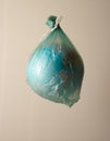 Earth globe in plastic bag. Climate change, enviromental pollution