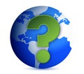 Earth globe with question mark Royalty Free Stock Photo