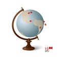 Earth globe realistic vector illustration