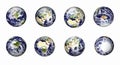 Earth globe set at various view points