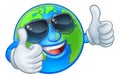 Earth Globe Shades Sunglasses Cartoon World Mascot Royalty Free Stock Photo