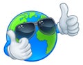 Earth Globe Shades Sunglasses Cartoon World Mascot Royalty Free Stock Photo