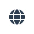earth, globe solid flat icon. vector illustration Royalty Free Stock Photo