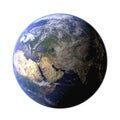 The Earth globe from Space in showing the terrain and clouds. High Resolution Planet Earth view. 3d render Illustration. Elements Royalty Free Stock Photo