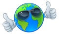 Earth Globe Sunglasses Shades World Cartoon Mascot Royalty Free Stock Photo