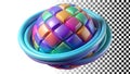 Earth globe swirl, global abstract, planet art, world element, travel icon png transparent image Generative AI
