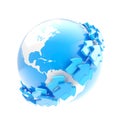 Earth globe symbol with arrow orbit Royalty Free Stock Photo