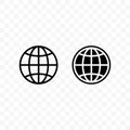 Earth globe vector icon, international travel website homepage or language change web symbol earth grid net Royalty Free Stock Photo