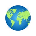 Earth globe vector illustration isolated Royalty Free Stock Photo