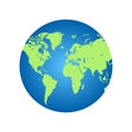 Earth globe vector illustration isolated Royalty Free Stock Photo