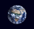 Earth globe, view of the continent of Africa. Map furnished by NASA. 3d illustration Royalty Free Stock Photo