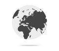 Earth globe with white and dark color vector illustration. world globe. World map in globe shape. Royalty Free Stock Photo