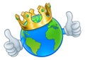 King Earth Globe World Mascot Cartoon Character Royalty Free Stock Photo