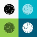 earth, globe, world, geography, discovery Icon Over Various Background. glyph style design, designed for web and app. Eps 10 Royalty Free Stock Photo