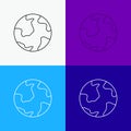 earth, globe, world, geography, discovery Icon Over Various Background. Line style design, designed for web and app. Eps 10 vector Royalty Free Stock Photo