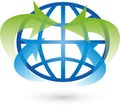 Earth, globe, world globe, arrows, logo Royalty Free Stock Photo