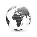 Earth globe. World map set. Planet with continents. Vector Illustration Royalty Free Stock Photo