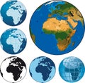 Earth globes Royalty Free Stock Photo