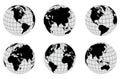 Earth globes isolated set Royalty Free Stock Photo