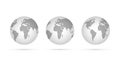 Earth globes isolated on white background. Flat planet Earth icon. Vector stock illustration. Royalty Free Stock Photo