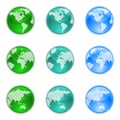 Earth globes set Royalty Free Stock Photo