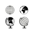 Earth globes set icons Royalty Free Stock Photo