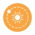 Earth glypy with color background vector icon which can easily modify or edit