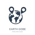 earth gobe icon in trendy design style. earth gobe icon isolated on white background. earth gobe vector icon simple and modern