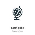 Earth gobe vector icon on white background. Flat vector earth gobe icon symbol sign from modern maps and flags collection for