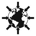 Earth gravity icon, simple style
