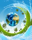 Earth, green grass and water Royalty Free Stock Photo