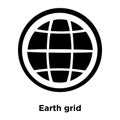 Earth grid icon vector isolated on white background, logo concept of Earth grid sign on transparent background, black filled Royalty Free Stock Photo