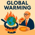 Earth on the Grill â Satirical Climate Change Concept, AI generated Royalty Free Stock Photo