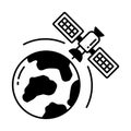 Earth Half Glyph and Line mixing Vector icon which can easily modify or edit