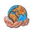 Earth in hands Royalty Free Stock Photo