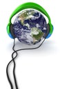 Earth & headphones Royalty Free Stock Photo